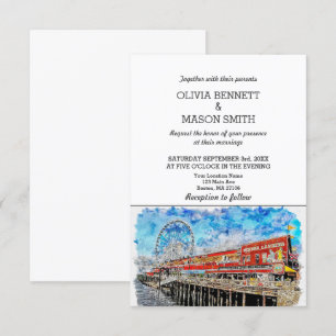 Faire-part de mariage Cityscape de Seattle Wa Skyl