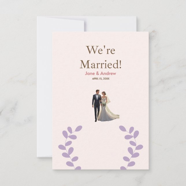 Faire-part de mariage claire et confortable, impri (Devant)