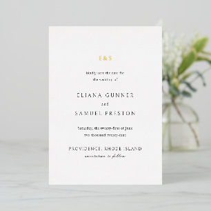 Faire-part de mariage classique à monogramme