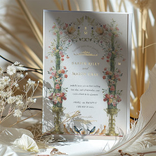 Faire-part de mariage classique de jardin enchanté