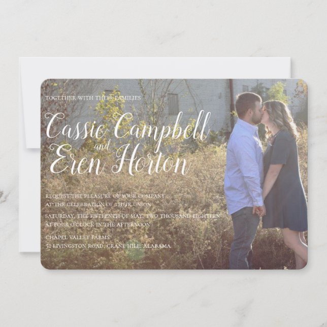 Faire-part de mariage classique du sud (Devant)