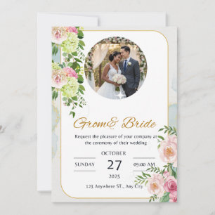 Faire-part de mariage classique en verre Personn