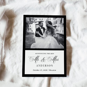 Faire-part de mariage Classique Luxe Noir et Blanc