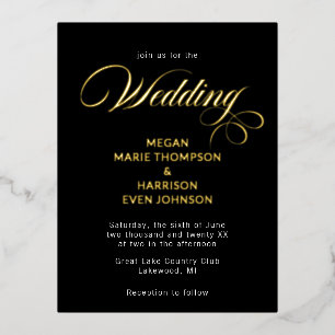 Faire-part de mariage classique minimaliste