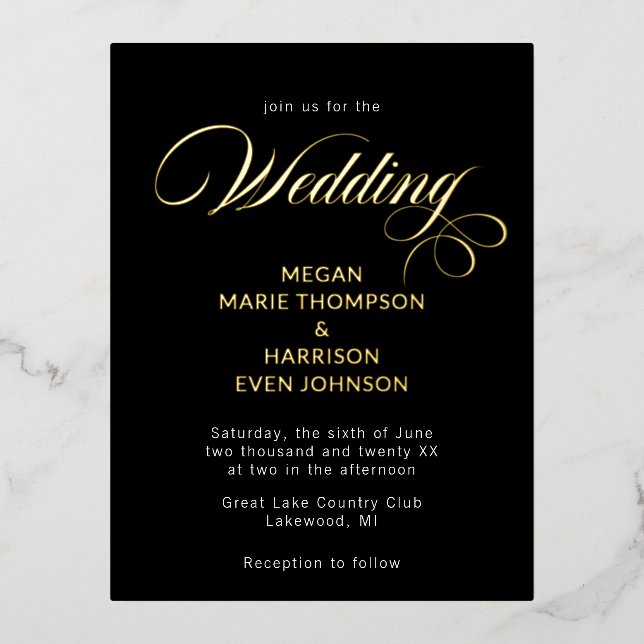 Faire-part de mariage classique minimaliste (Recto)