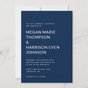 Faire-part de mariage classique minimaliste