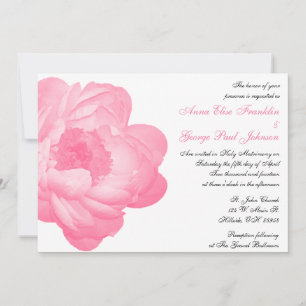 Faire-part de mariage classique Pink Peony