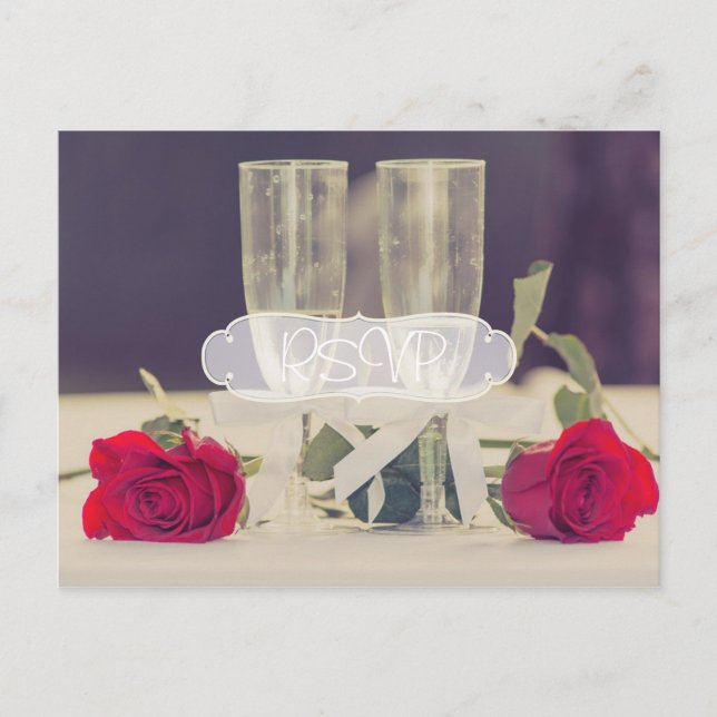Faire-part de mariage classique RSVP avec photo (Devant)
