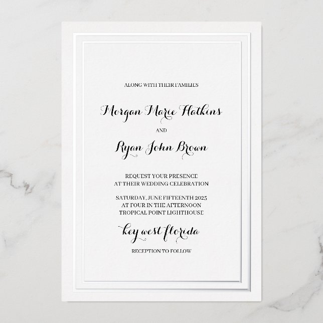 Faire-part de mariage classique traditionnelle (Recto)