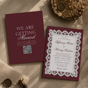 Faire-part de mariage Code QR Broderie d'Argent Vi