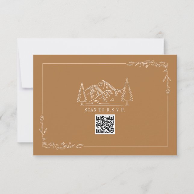 Faire-part de mariage Code QR Goldenrod Montagnes  (Devant)