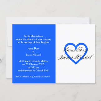 Faire-part de mariage Coeur bleu