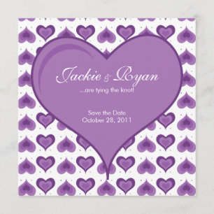 Faire-part de mariage Coeurs mignons pourpre