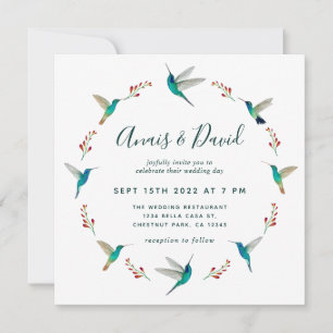 Faire-part de mariage colibri