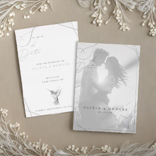 Faire-part de mariage colibri noir et blanc