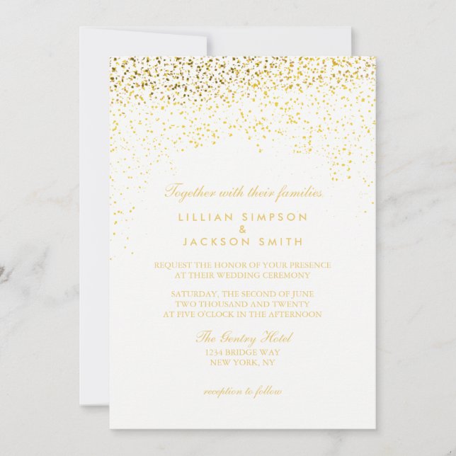 Faire-part de mariage - Confetti - Blanc (Devant)