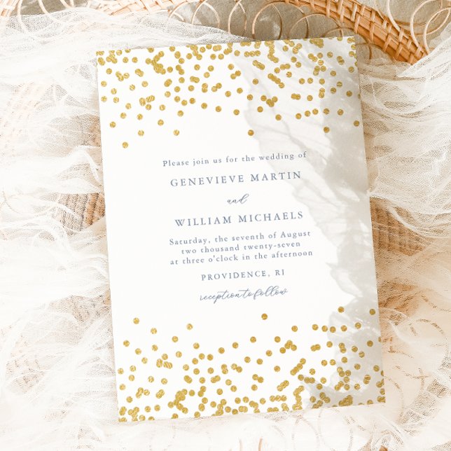 Faire-part de mariage Confetti Or Simple (Créateur téléchargé)