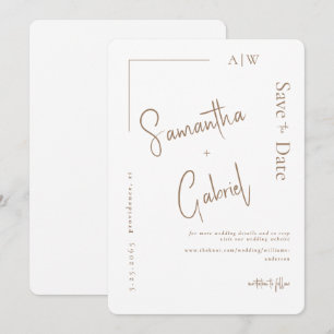 Faire-part de mariage contemporain blanc pour anno