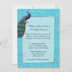 Faire-part de mariage couleur chic Peacock
