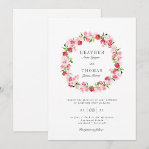 Faire-part de mariage Couronne de roses roses roug