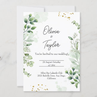 Faire-part de mariage Couronne de verdure Boho