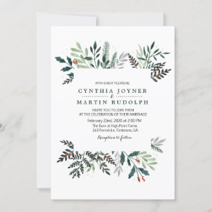 Faire-part de mariage Couronne d'hiver
