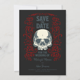 Faire-part de mariage crâne gothique