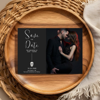 Faire-part de mariage crâne gothique