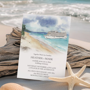 Faire-Part de Mariage Croisière sur une Plage Trop