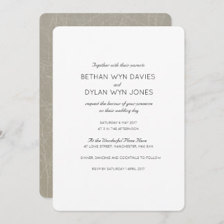 Faire-part de mariage d'"arbre" huîtres/visons