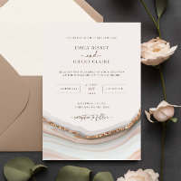 Faire-part de mariage d'âge en marbre de pierre