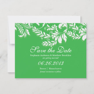 Faire-part de mariage Damask Leaf Save the Date