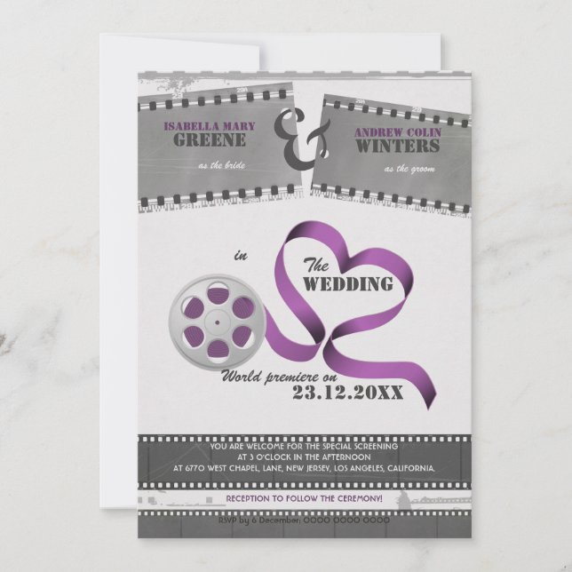Faire-part de mariage d'amour du film (Devant)