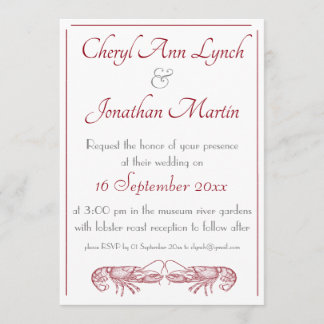 Faire-part de mariage d'amour du homard