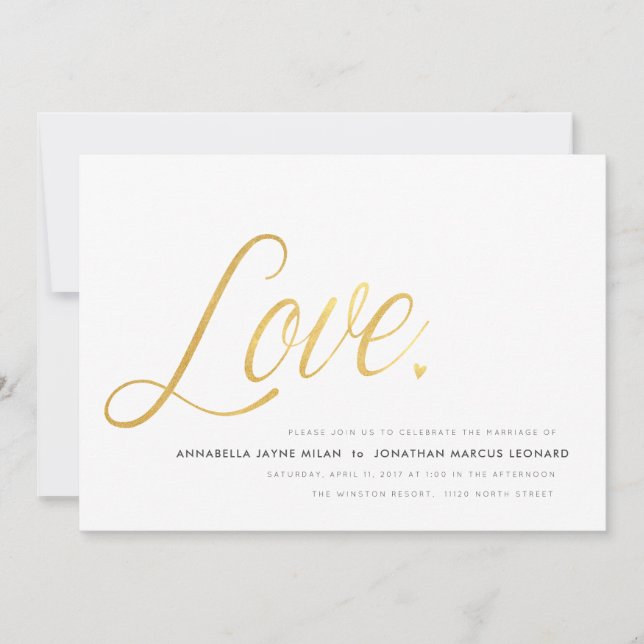 Faire-part de mariage d'amour moderne (Devant)