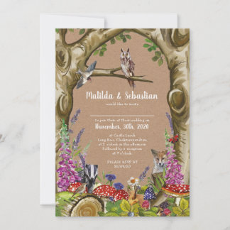 Faire-part de mariage d'animaux des bois