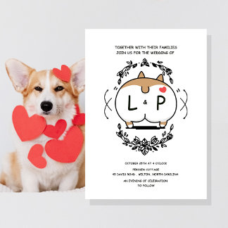 Faire-part de mariage d'anniversaire de Corgi de d