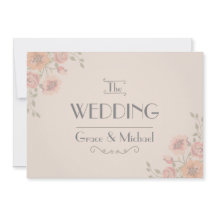 Faire-part de mariage dans les fleurs de style car