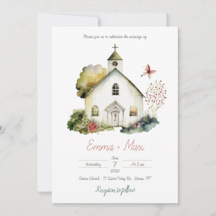 Faire-part de mariage d'aquarelle