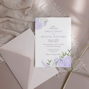 Faire-part de mariage d'aquarelle à périwinkle bot