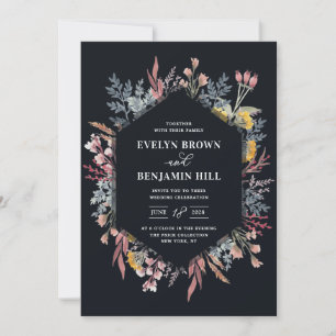 Faire-part de mariage d'aquarelle Dusty Fleur sauv