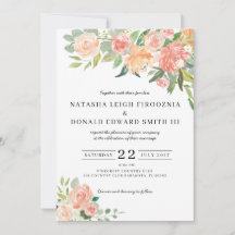 Faire-part de mariage d'aquarelle florale