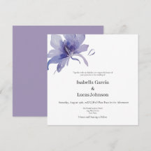 Faire-part de mariage d'aquarelle Iris violet