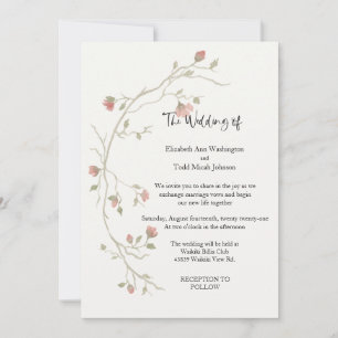 Faire-part de mariage d'aquarelle Sage & Blush Boh