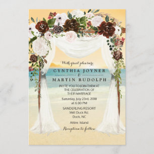 Faire-part de mariage d'arboretum de plage de couc