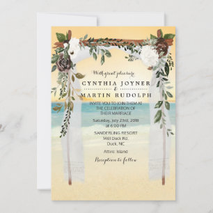 Faire-part de mariage d'arboretum de plage de couc