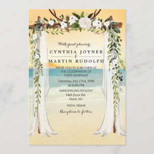 Faire-part de mariage d'arboretum de plage de couc
