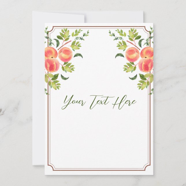 Faire-part de mariage d'arbre de pêche 5x7 pouces" (Devant)