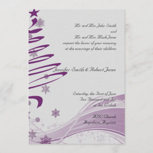 Faire-part de mariage d'arbre pourpre et de