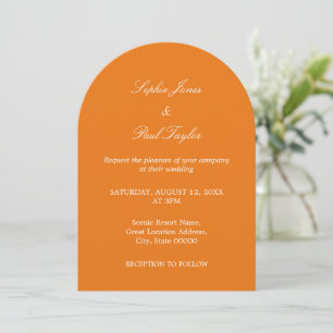 Faire-part de mariage d'arc orange vibre